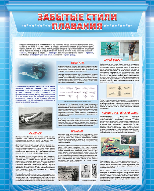 Стенд - Забытые стили плавания
