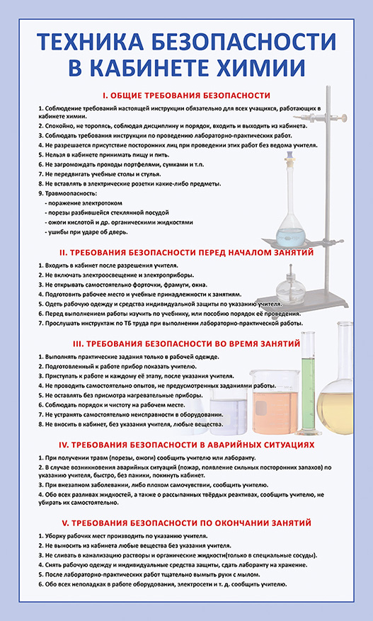 Стенд - Техника безопасности в кабинете химии