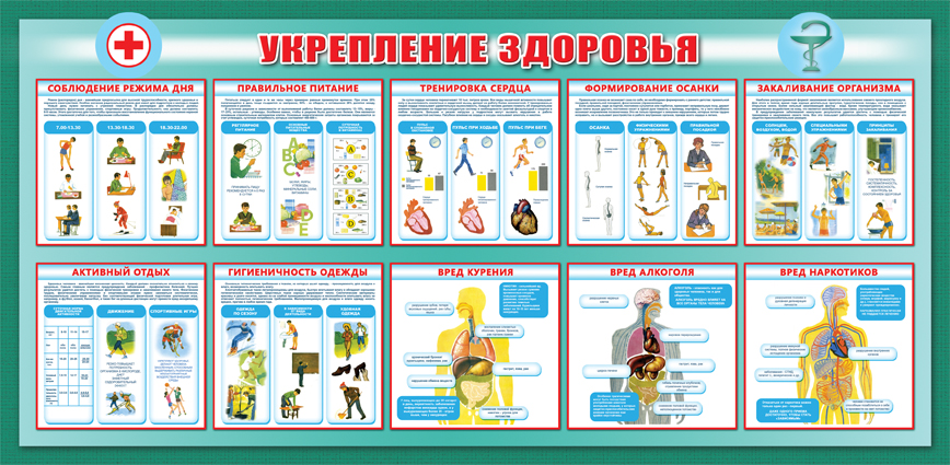 Стенд для мед. кабинета - Укрепление здоровья